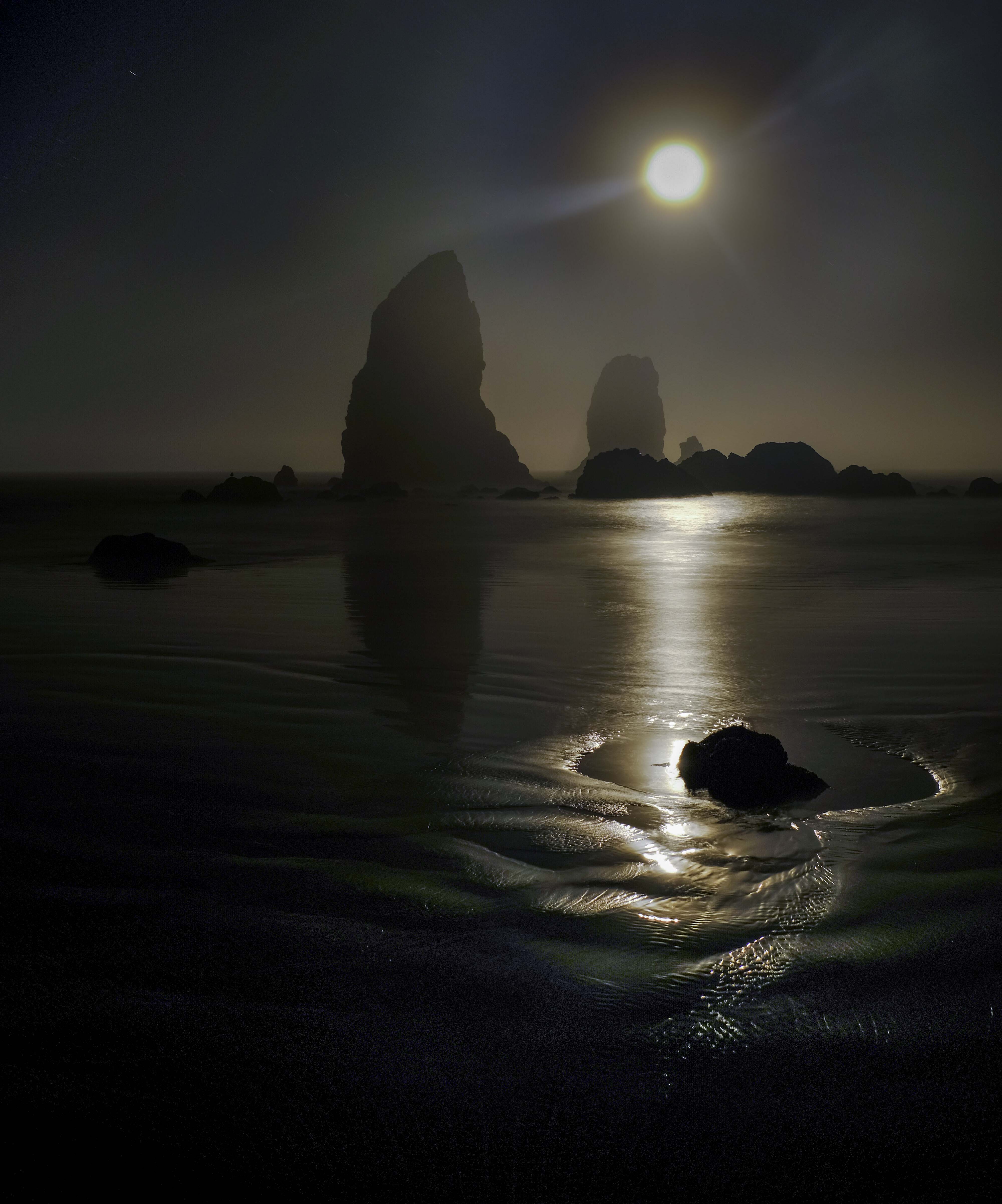 Moon Light Over Cannon Beach, copyright © Stephen Goben