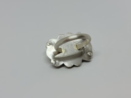 Repurposed Sterling Silver Vintage Bracelet Link Turned Ring Size 12, copyright © Monika Piazza