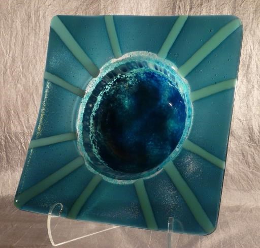 Iridescent Circle in a Square Bowl, copyright © Rosalind Cooper