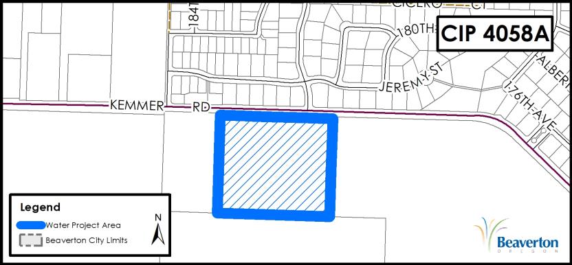 CIP 4058A Project Map of SW Kemmer Rd near 182nd Ave.
